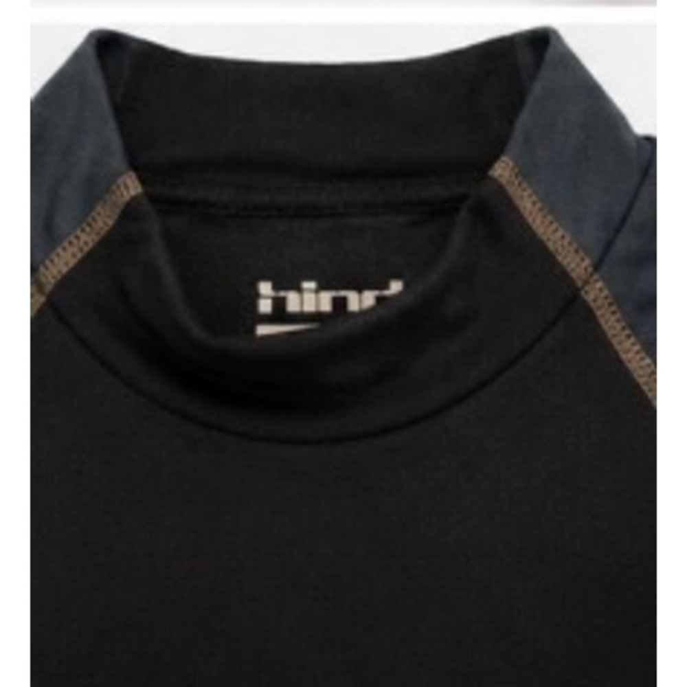Hind Mens Performance Long Sleeve Mock Neck Shirt Black Grey Size M RN 70892